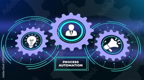 Process automation workflow optimization and digital efficiency concept. Business, Technology, Internet and network concept.