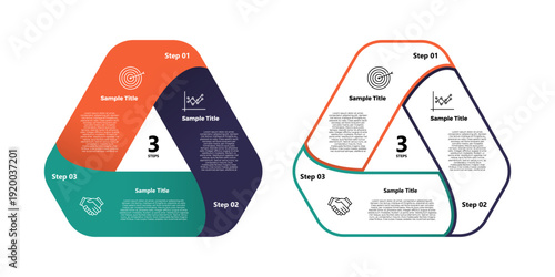 Venn diagram infographic set chart template for business 3 parts, options, presentation with venn diagram elements vector editable illustration.