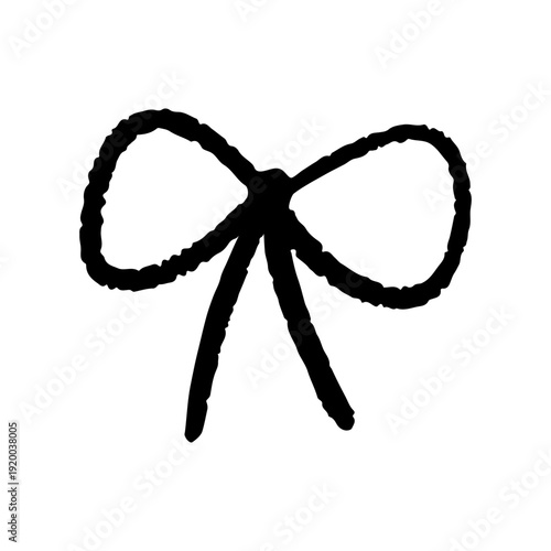 Cute coquette bow, hand-drawn doodle illustration. 