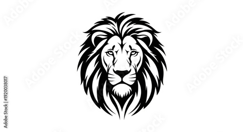 Majestic Lion Head Illustration with Detailed Mane.