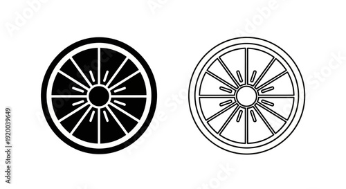 Black and white wheel designs, minimalist wheel patterns, simple wheel graphics Vector