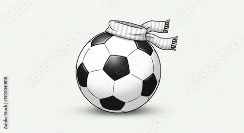 Soccer Ball with Ribbon Isolated on White Background