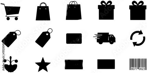 Barcode Tag Line Icon Pack