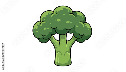 Vibrant green broccoli illustration, a healthy and fresh vegetable icon perfect for nutritional content, dietary graphics, or organic food themes, emphasizing wholesome eating and natural ingredients