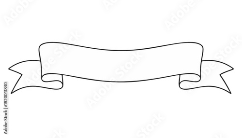 Clean, minimalist banner design with a flowing ribbon shape, offering a versatile template for headings, titles, or decorative accents in print and digital media