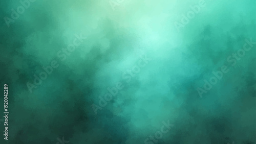 Vector Mystical aqua clouds painting, vibrant shades blending, atmospheric art