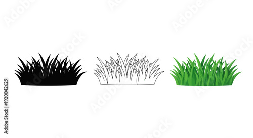 Collection of waterfall graphics showing three distinct styles including a solid silhouette a clean outline and a vibrant color illustration design