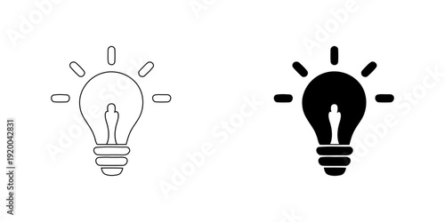 Digital Device and Idea Icon , Smartphone, Computer Monitor and Light Bulb Vector Symbols for Innovation and Smart Tech