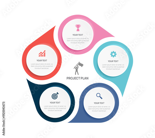 Infographic design template for Business with Icons and your data. Vector illustration.
