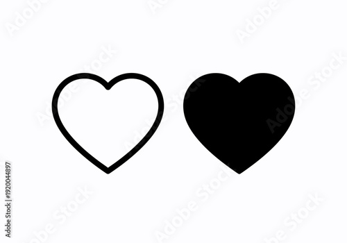 Black and White Heart Shapes Together.