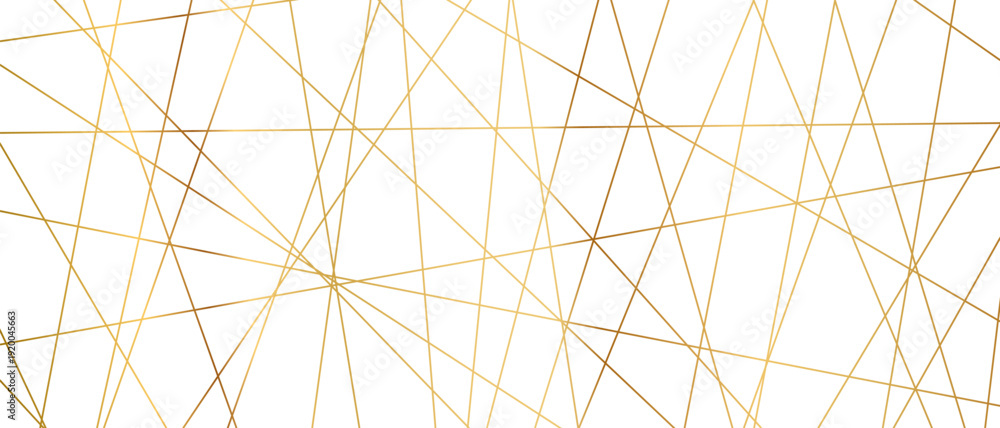 Obraz premium Modern abstract pattern with straight golden lines creating seamless geometric background texture vector illustration. Clean linear design with chaotic outline elements for contemporary projects.