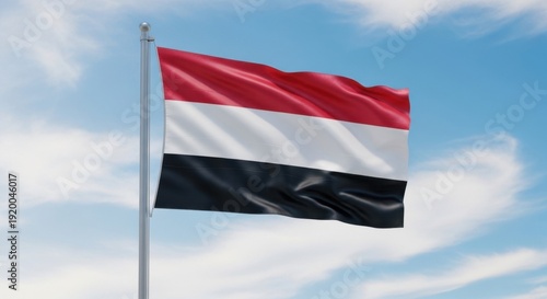 Free Download Yemen Flag Waving Under Bright Sky - GFXLoad