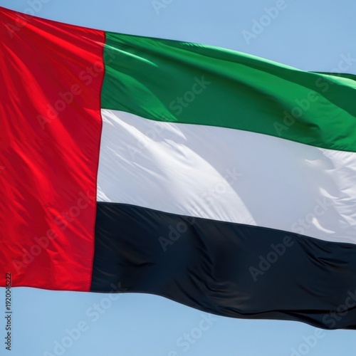 UAE Flag Waving in Sunlight