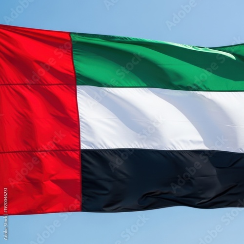 UAE Flag Waving in Sunlight