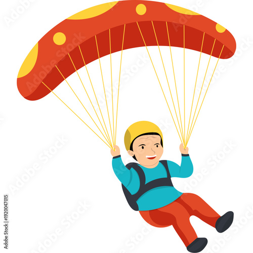 Person Paragliding Illustration