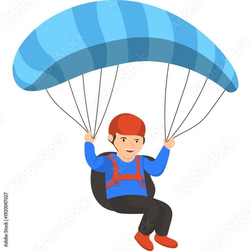 Person Paragliding Illustration