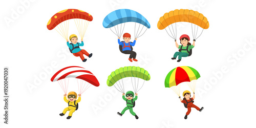 Person Paragliding Illustration