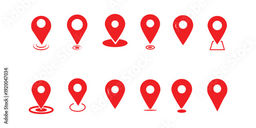 Map pin icon. location pin place marker. Location icon. Map marker pointer icon set. GPS location symbol collection. Victor  illustration