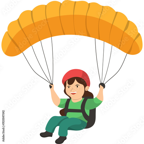 Person Paragliding Illustration