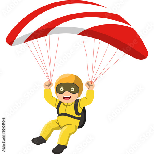 Person Paragliding Illustration