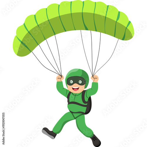 Person Paragliding Illustration
