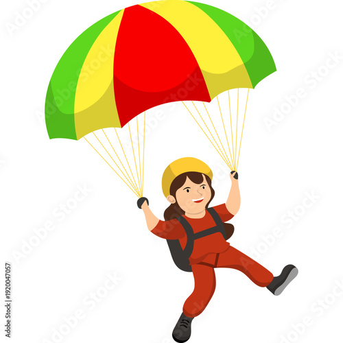 Person Paragliding Illustration