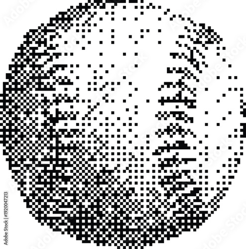 A black and white halftone image of a baseball