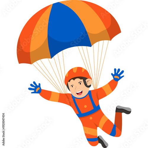 Person Sky Paragliding Illustration 