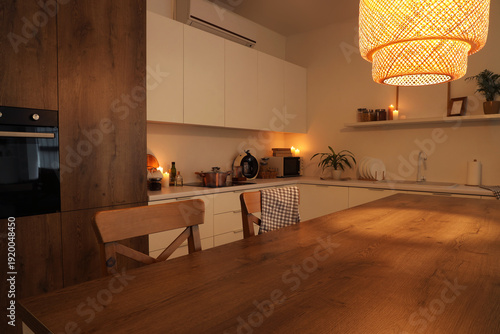 Interior of kitchen with co...
