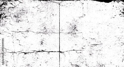 Obraz na płótnie Cracked White Textured Wall with Grungy Overlay.