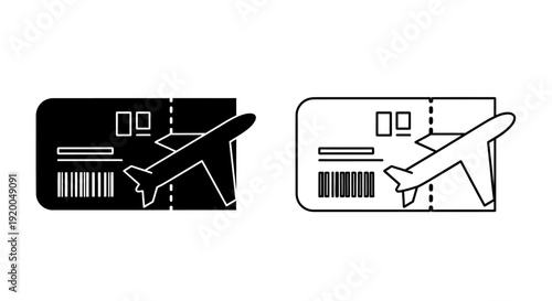 Airplane ticket, boarding pass, travel, air travel, flight, airport, airline, travel document Vector