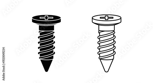 Screw, screws, wood screw, metal screw, screw head, screw thread, fastener, hardware, Vector