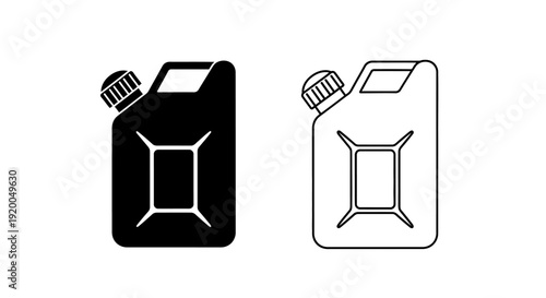 Fuel canister icons set, fuel tank symbols, gas can design, energy source icons Vector