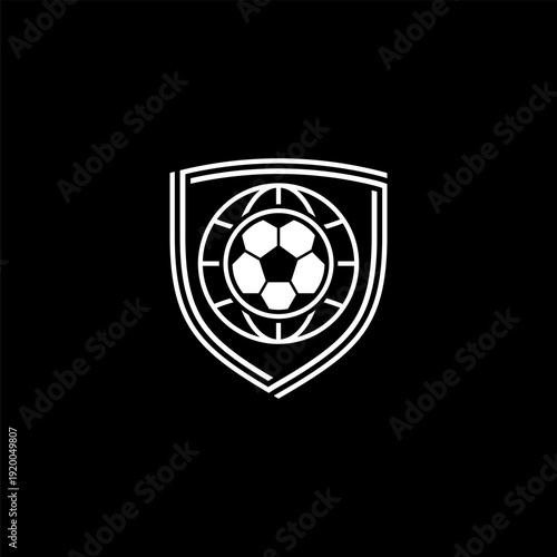 Soccer Ball Globe Shield Logo Design.