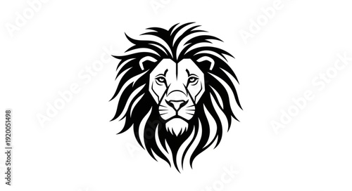 Majestic Lion Head Illustration with Detailed Mane.