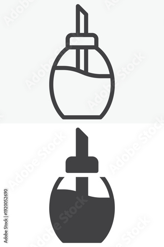 Sugar dispenser icon set in line and solid style. Outline and filled sugar shaker icon with editable stroke vector sign and symbol for sweetener and kitchen food.