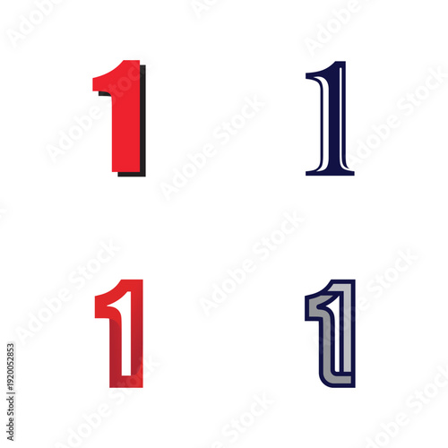 Free Download Simple number one logo icon with flat design for modern apps branding use - GFXLoad