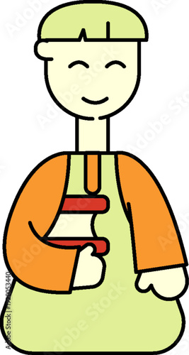 Architecture Friendly chef holding a plate of food with a smile