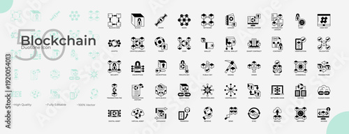 Blockchain Duotone Editable Icons set