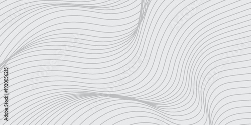 Abstract White Background with Black Wavy Line Pattern