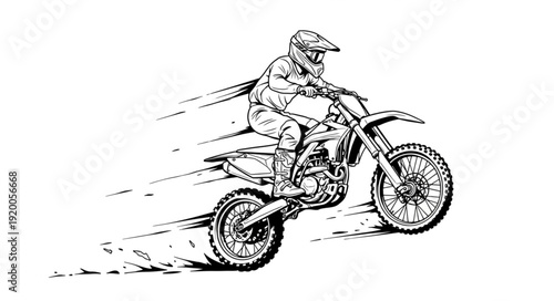 Motocross rider in action jumping a dirt bike.