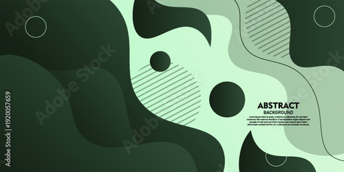Abstract green wave background. Simple shape pattern with banner design. Vector Eps10