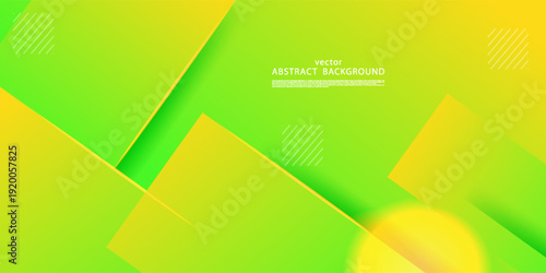 Abstract green and yellow gradient banner background. Simple square pattern element design concept. Modern background style. Vector eps10