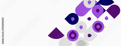 Abstract geometric shapes, purple shades, gray tones. Minimalist design, clean lines, modern aesthetic. Simple composition, flat illustration.
