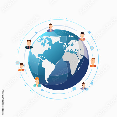 Global Network of People Connected Around the World.