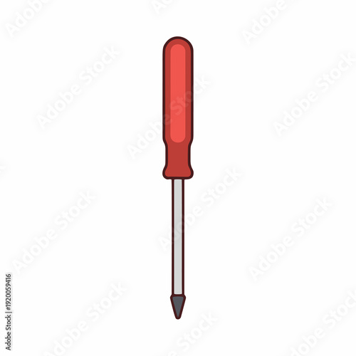 Red Handled Screwdriver Repair Tool Vector Icon