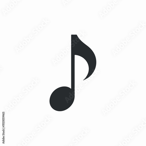 Black Musical Note Silhouette Vector Icon