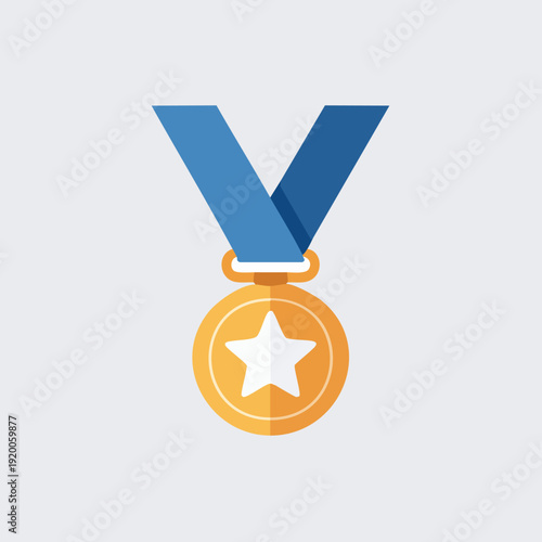 Gold Medal with Star - Achievement and Recognition.