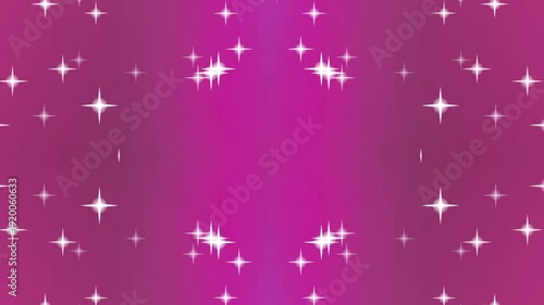 A vibrant purple background with white star shapes and sparkles, creating a festive atmosphere, as seen from a direct viewpoint, 