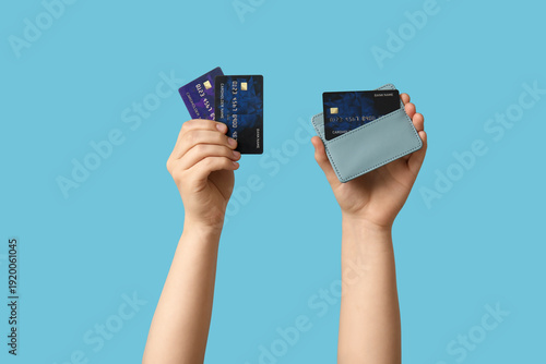Female hands with credit ca...